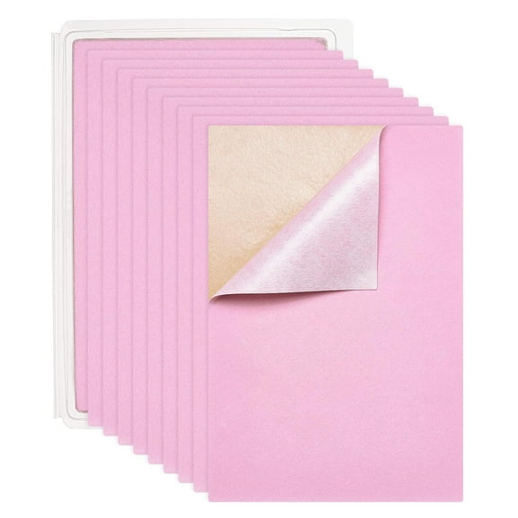 20PCS PearlPink Velvet Fabric Sticky Back Adhesive Back Sheets A4 (8.3"x11.8") Self-Adhesive Durable Multi-Purpose Fabric for Christmas Art Craft Making