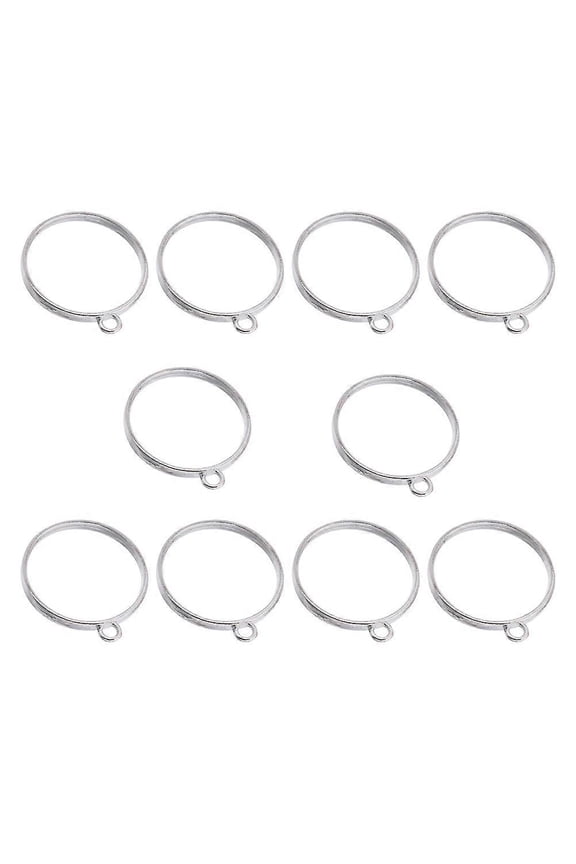 20PCS Per Set Open Back Bezel Pendant Alloy Blank Frame Hollow Pendants for UV Resin Crafts DIY Jewelry Making Silver Color