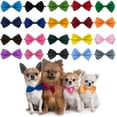 thumbnail image 1 of 20PCS Pet Dog Bow Ties Collar Adjustable Cat Bow Ties Neck Bows Bulk Pet Bowties Mix 20 Colors Solid Pet Collars Accessories for Small Medium Dog Cat Pets Christmas Birthday Holiday Photography, 1 of 5