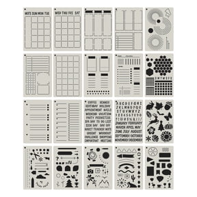 20 Pcs Journal Templates Scrapbooking Stencil for DIY Journal Planner Notepad