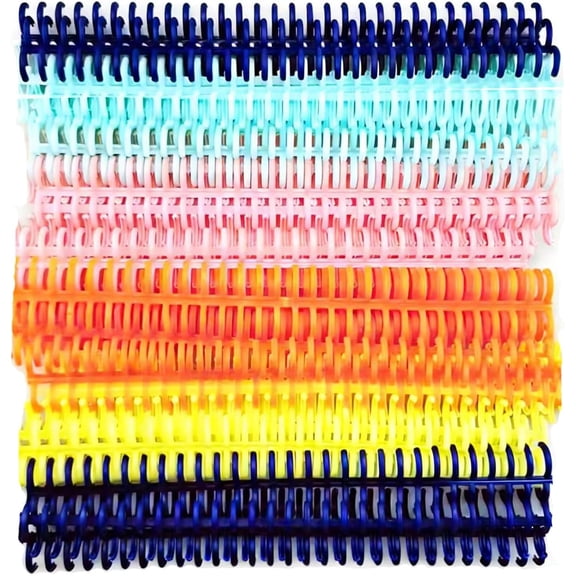 20PCS Plastic Click Binding Combs Colorful Spiral Binding Coils 12mm Comb Binding Spines 30 Rings Binder Combs Kits, 30 Ring