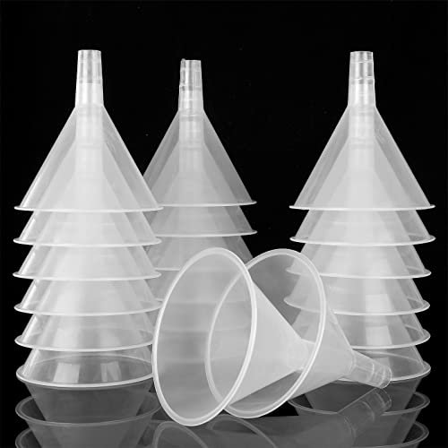 20PCS Plastic Funnels, 4.7 Inch Wide Mouth Clear Plastic Funnels Oil Funnel Liquid Transfer Funnel for Liquid, Spices, Powder, Lotion, Oils$$Home Decor, Kitchen, & Other