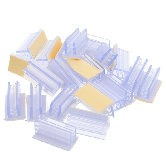 20PCS Plastic Shelf Label Holder Clear Wire Shelf Label Holder Wood Shelf Sign and Tag Ticket Label Holders for Offices Libraries
