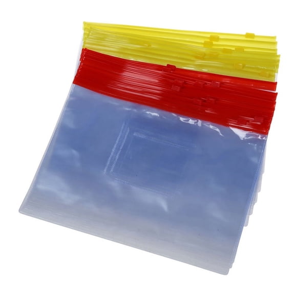 20PCS Plastic Slider Zip Lock Bags Files Holder for A5 Paper,20 Pcs x Slider Zipper Closure Bag,3 Color