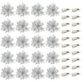 thumbnail image 1 of 20PCS Poinsettia Flower Artificial Poinsettia with Clips Christmas Decor Glitter Poinsettia Christmas Ornaments Christmas Tree Flower Decorations DIY Xmas Wreath Holiday Party Decor, 1 of 8