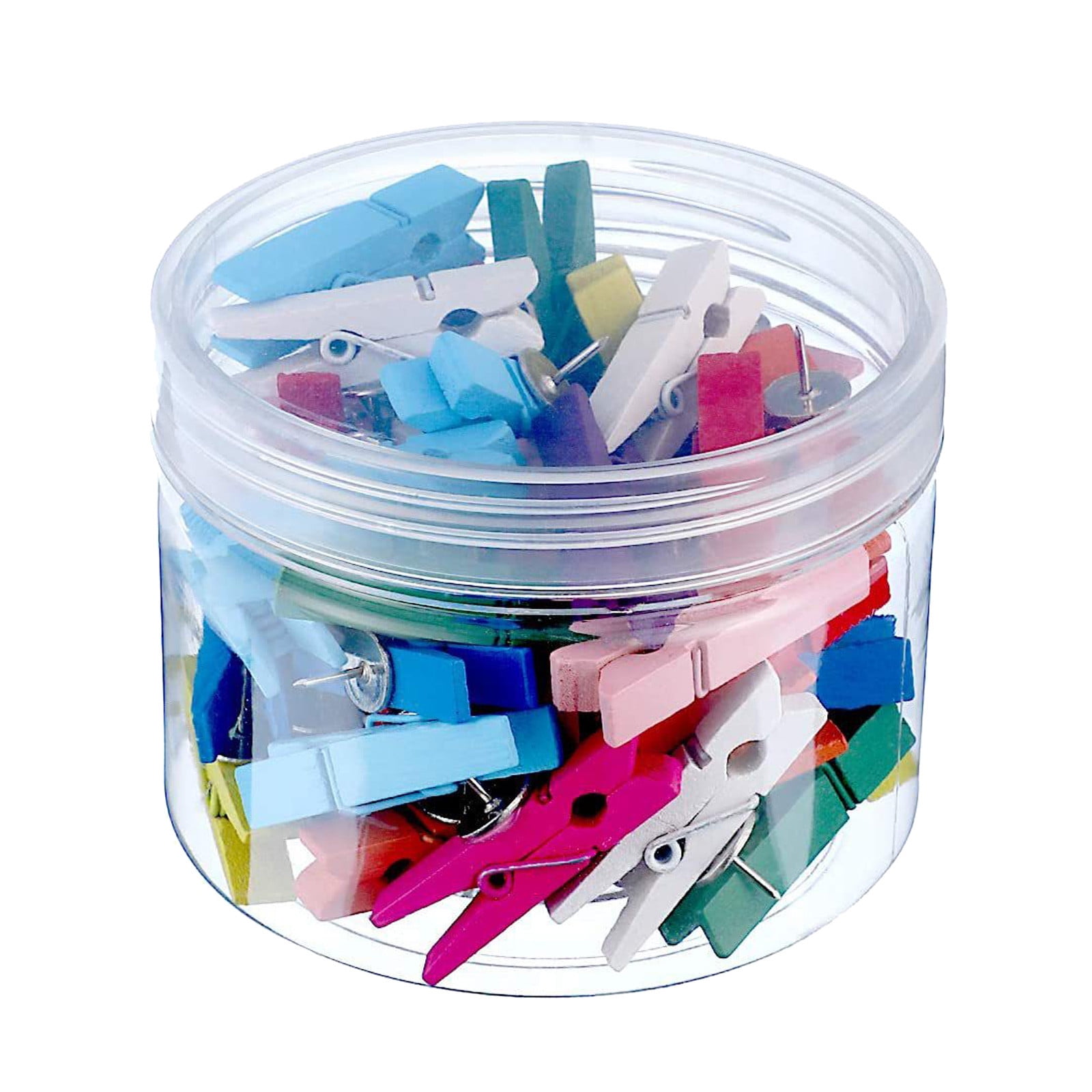 20PCS Push Pin With Wooden Clips Durable Wooden Push Pins Decorative