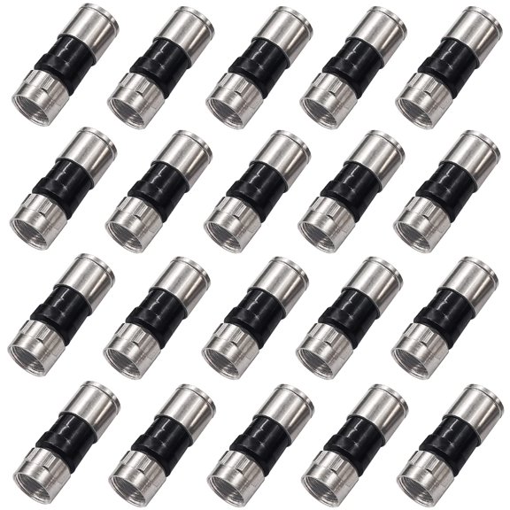 20PCS RG6 Compression connectors,F Type Coaxial Cable Compression connectors (Black)