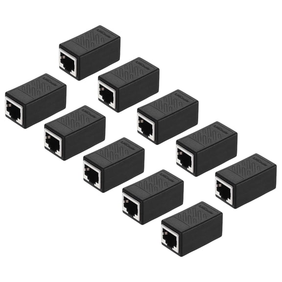 20PCS RJ45 Ethernet Coupler, Ethernet Coupler Female to Female in Line Cat7 Cat6 Cat5e Cat5 Extender Cable Adapter, Black