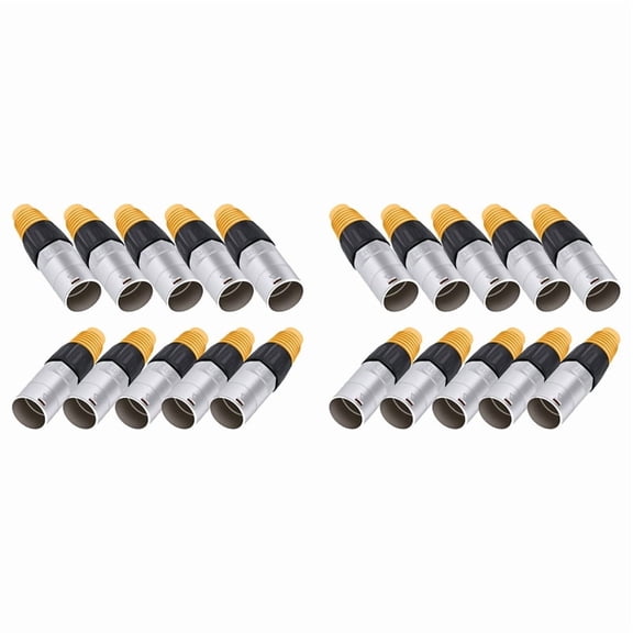20PCS RJ45 Waterproof Panel Connector, Cat5e Ethernet Socket, Metal Ethernet Cable Connector for Industrial Home Network,20 x RJ45 Panel Connector,Orange & Silver