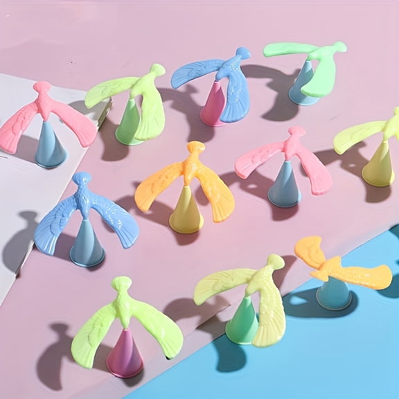 20PCS Random Color Balancing Bird Eagle Figurine, Tumbler Gravity Bird Desktop Decor, Interactive Desk Decor for Desk, Office, Home