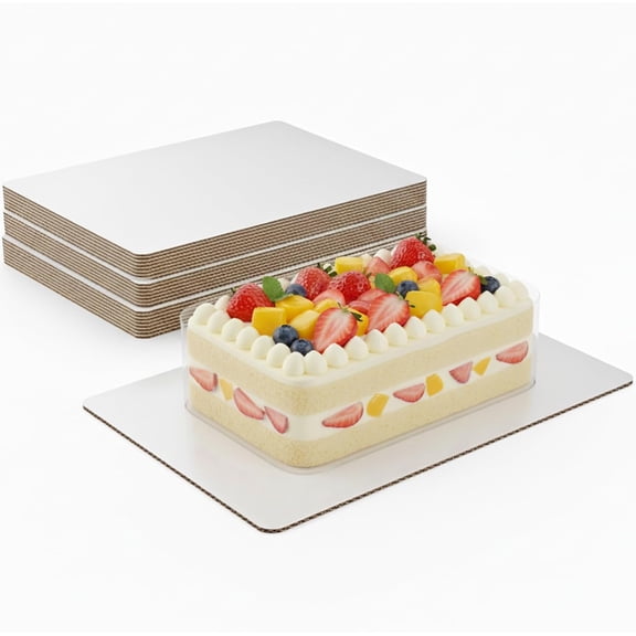 20PCS Rectangle Cake Boards,13.75 x 9.75 Inch White Greaseproof Cardboard, Disposable Half Sheet Cake Board Trays for Sheet Cakes, Pastries, Bakery and Catering