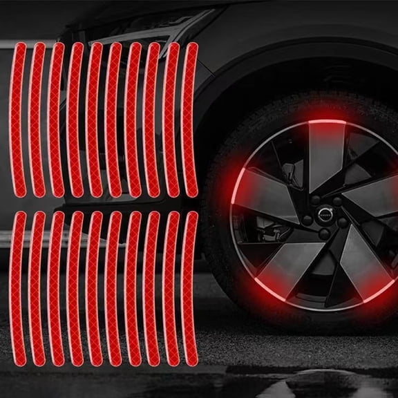 20PCS Reflective Stickers For Car Wheels Night Fluorescent Tire Safety Warning Stickers Personalized Decorative Car Stickers