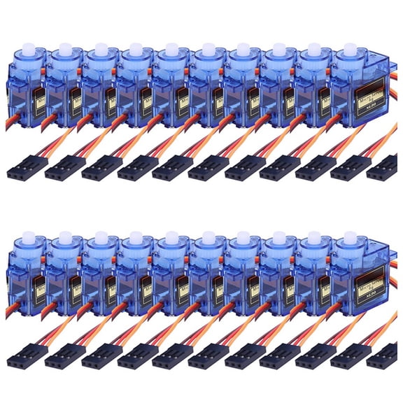 20PCS SG90 9G Mini Servo Servo Motor for RC Planes Robot Arm Fixed-Wing Servo Motor Control for Airplane 180