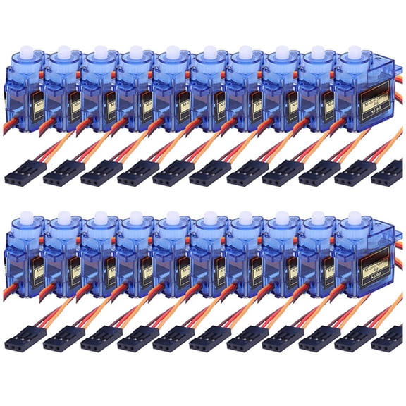 20PCS SG90 9G Mini Servo Servo Motor for RC Planes Robot Arm Fixed-Wing Servo Motor Control for Airplane 360