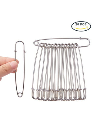 Bastex 6 Pack of 5 Inch Safety Pins. Extra Large Heavy Duty