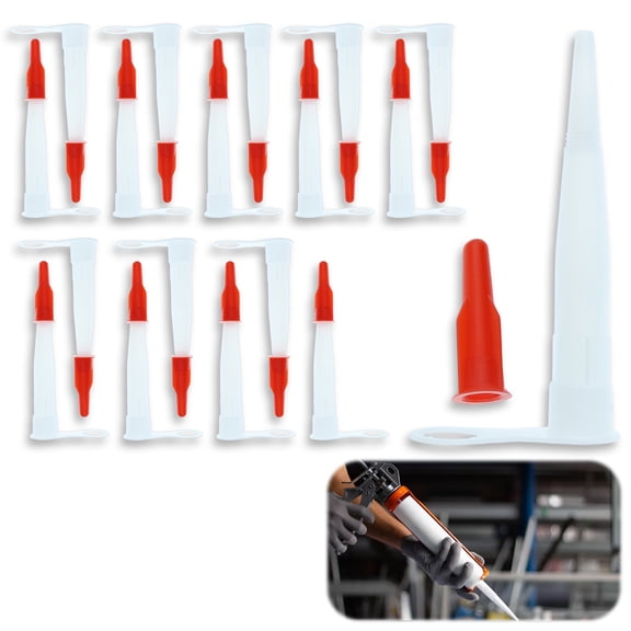 20PCS Sealant Nozzle, Silicone Sealant Nozzle, Caulking Tip with Screw Cap, Spare Nozzle for Caulking Gun, Plastic Caulking Nozzle, Nozzle Silicone Tubing Cap