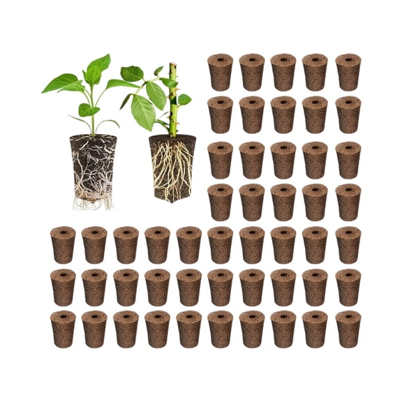 20PCS Seed Starting Sponge Plugs, Biodegradable Biochar Cotton Growing Block, Soilless Nursery Planting Cube for Indoor Outdoor Germination Hydroponic Cultivation