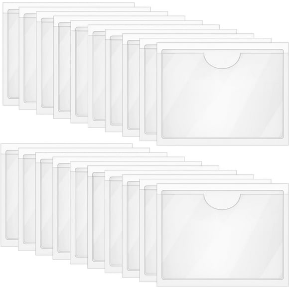 Clear Adhesive Pockets 4X6In Index Card Pockets Sleeves Self Adhesive With Top Loading Label Pockets 30 Pcs