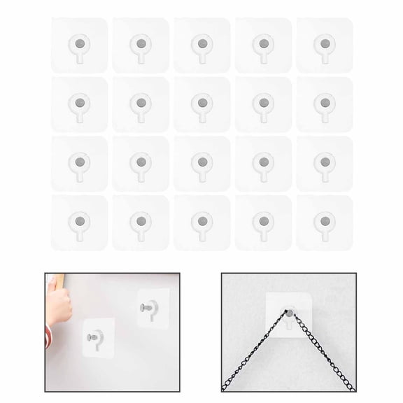 20PCS Self-Adhesive Wall Hooks for Home and Kitchen, Non-Trace Peg Stickers, Strong Hold, Easy to Install