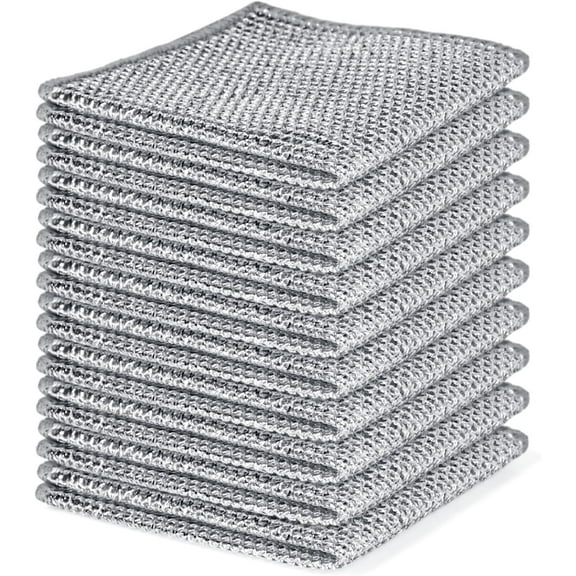 20PCS Set Non-Scratch Steel Wool Dishcloth - Multi Purpose Wire Dishwashing Rags Kitchen Towels and Dishcloths Sets Durable Cleaning Pads Bathroom Home Essentials Cleaning Supplies Tools