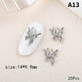 thumbnail image 1 of 20PCS Silver Alloy Butterfly Nail Art Bow Charms Accessories Parts For Manicure Doecr Retro Nails Decoration Design Supplies, 1 of 10