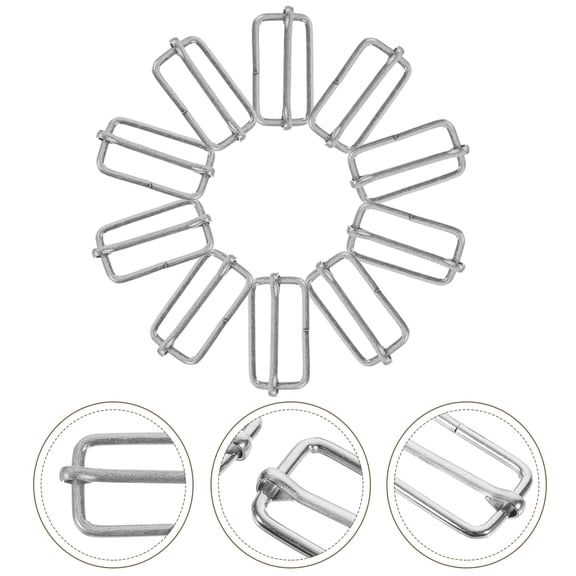 WEAVILUX Roller Pin Buckles Silver Iron 20Pcs 1.4X0.8X0.1In