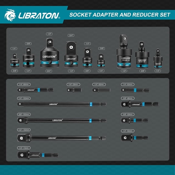 20PCS Socket Adapter and Reducer Set