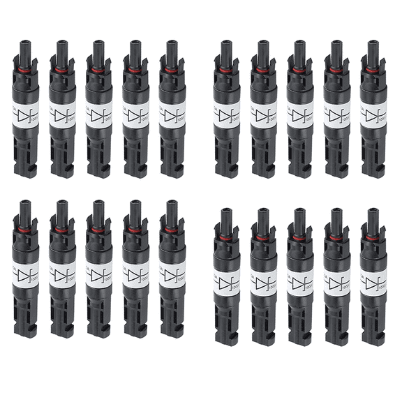 20PCS Solar Connector with Diode Waterproof PV Connector DC1000V 20A IP67 PPO Male Female Connector Plug