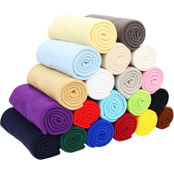 20PCS Solid Color Knitted Polar Fleece Fabric | 20''x40'' | Anti Pill Fabric Patchwork Polyester Plush Fleece Cloth for Sewing, Toys, Throw Blankets, PJ Pants, Booties, Eye Mask