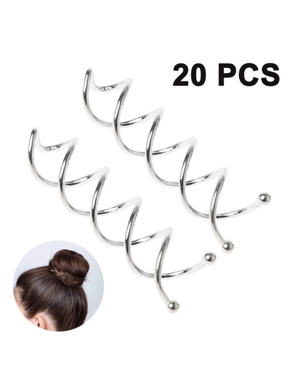 20PCS Spiral Hair Pins, Spin Pins Non-Scratch Round Tips, Twist Screw Hair Pin for Women Bun Hair Style DIY, Spiral Bobby Pins,Silver