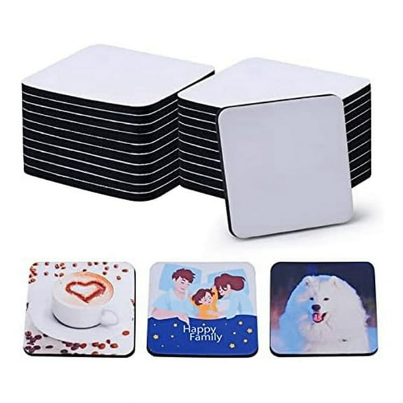 20PCS Square Sublimation Blanks Coasters,3.5 x 3.5 Inch/5MM for Thermal Sublimation DIY Crafts Painting Heat Transfer