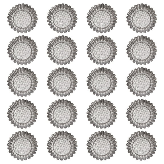 20PCS Stainless Steel Egg Tart Mold Round Shape Fluted Design Cupcake Baking Molds Reusable Metal Muffin Baking Cups