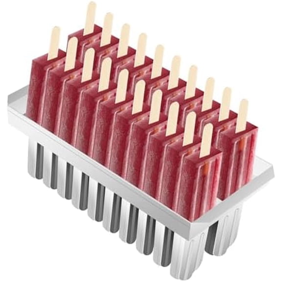 20PCS Stainless Steel Ice Lolly Popsicle Molds Kit, Commercial Pop, Single Cup Capacity 85g, Metal Cream Mold, Round Headed Double-slot$$Home Decor, Kitchen, & Other