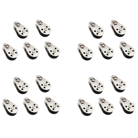 20PCS Stainless Steel M25 Pulley Block Hanging Wire Towing Wheel Lifting Wire Rope Cable Pulley Roller