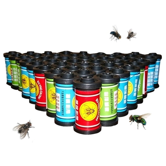 20PCS Sticky Fly Paper Rolls - Non-Toxic Clear Fly Paper - Window Fly Traps Sticky - No Mess Flies Window Colorful Sticky Traps Bug Flies Strips Indoor Flypaper Tape Catcher Killer