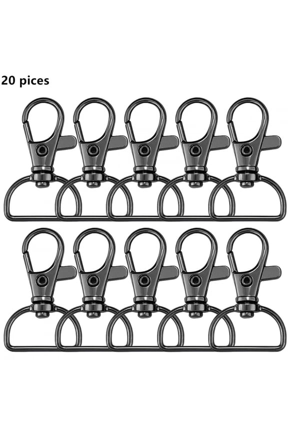 20PCS Swivel Hook Key Chain Clip Hook D-Ring Clip Lanyard Hardware for Keychain Making Lanyard Making Wallet Hardware DIY Crafts