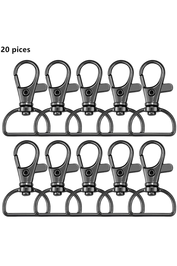 20PCS Swivel Hook Key Chain Clip Hook D-Ring Clip Lanyard Hardware for Keychain Making Lanyard Making Wallet Hardware DIY Crafts