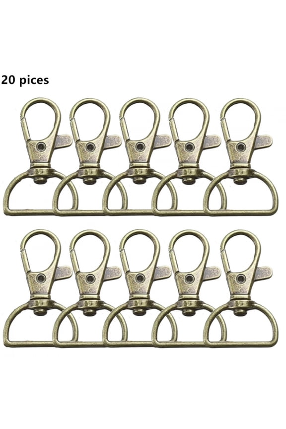 20PCS Swivel Hook Key Chain Clip Hook D-Ring Clip Lanyard Hardware for Keychain Making Lanyard Making Wallet Hardware DIY Crafts