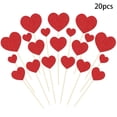 thumbnail image 1 of 20PCS Valentine's Day Decorative Glitter Heart Cake Toppers, Romantic Paper Flag Decor for Cupcakes & Party Desserts, 1 of 5