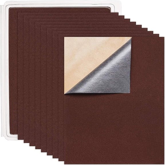 20PCS Velvet (Brown) Fabric Sticky Back Sheets A4 Sheet (8.3" x 11.8") Self-Adhesive Durable and Water Resistant Multi-Purpose