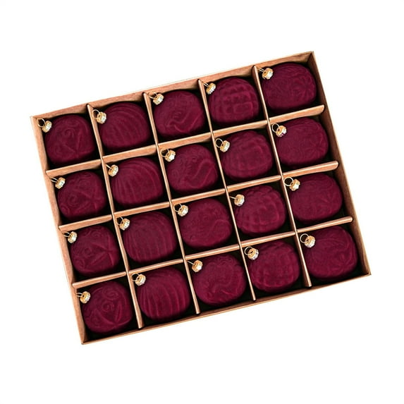 20PCS Velvet Christmas Ornaments - 2.36" Flocked Red & Green Xmas Tree Balls, Shatterproof Holiday Decorations for Festive Home Decor