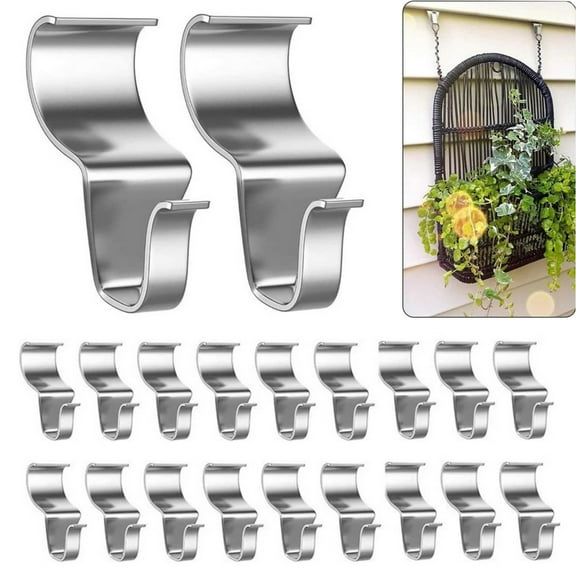 20PCS Vinyl Siding Hooks for Hanging Outdoor, Heavy Duty Stainless Steel Vinyl Siding Hooks Hangers, No Hole Low Profile Siding Clips for Hanging Wreath Outdoor Decorations