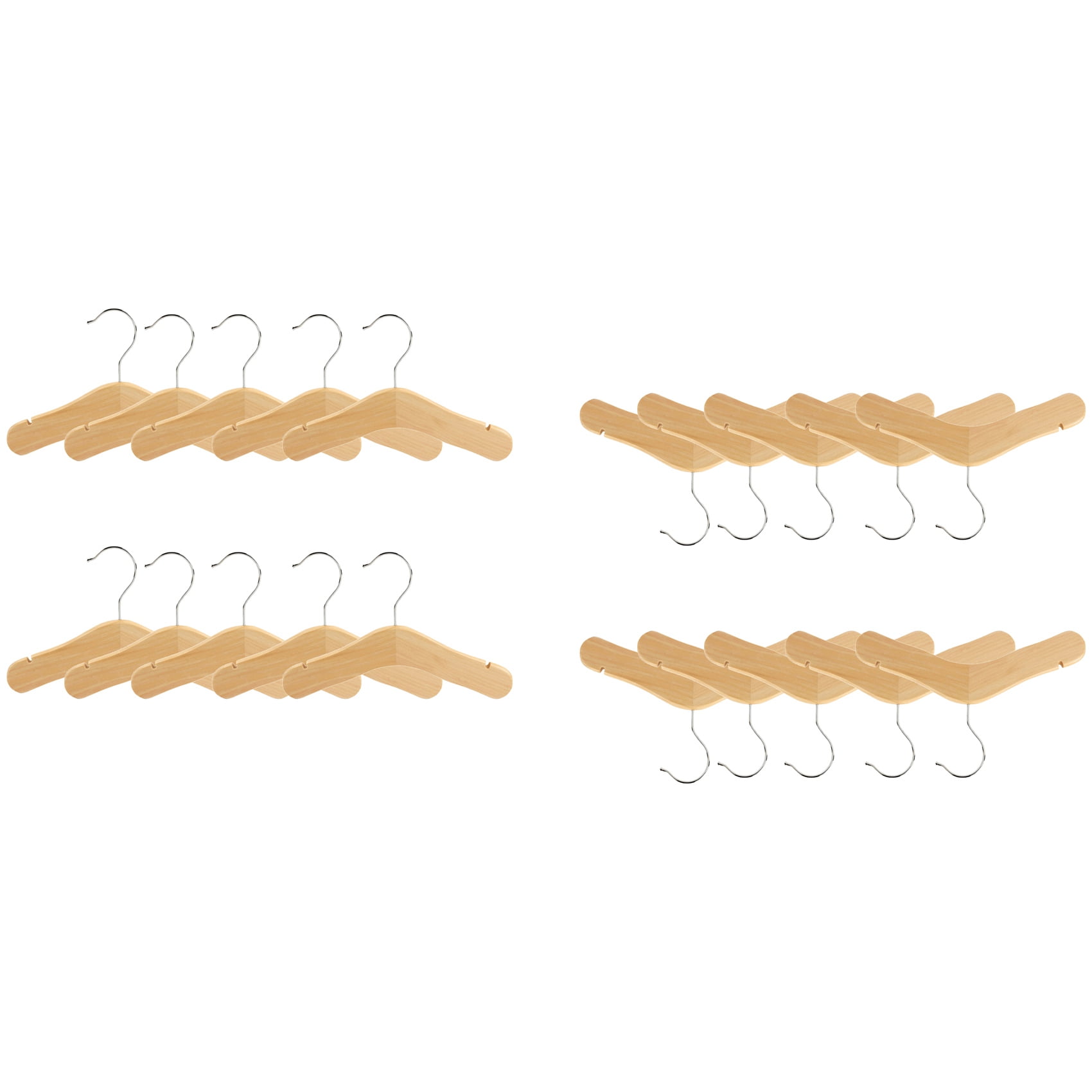 20PCS Wooden Baby Hangers,Kids Hangers,Notched Shoulder Design for