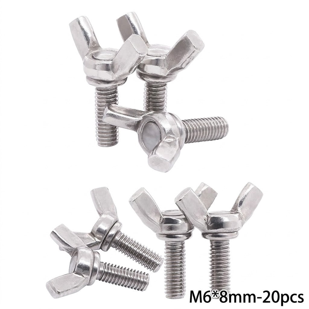 20PCS for M6 Butterfly Thumb Screws Hand Tightening for Furniture ...