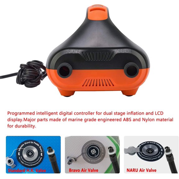 20PSI High Pressure Electric Air Pump for  Boards, Boats & Kayaks with Auto Shut-Off and LCD Display