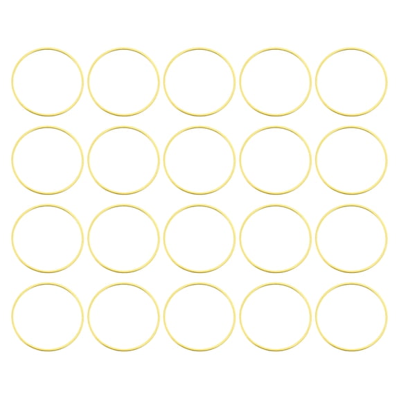 20Pack 30mm Brass Hollow Circle Bezel Round Linking Rings(Gold)
