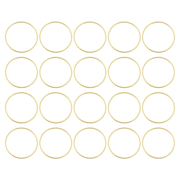 20Pack 30mm Brass Hollow Circle Bezel Round Linking Rings(Light Gold)