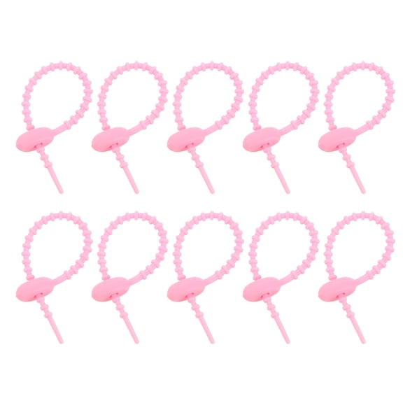 20Pack 4" Silicone Cable Ties, Reusable Zip Ties Wire Strips Organizer, Pink