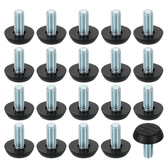 20Pack 5/16 Thread Furniture Feet Levelers, 23x19 Adjustable Leveling Screw Black
