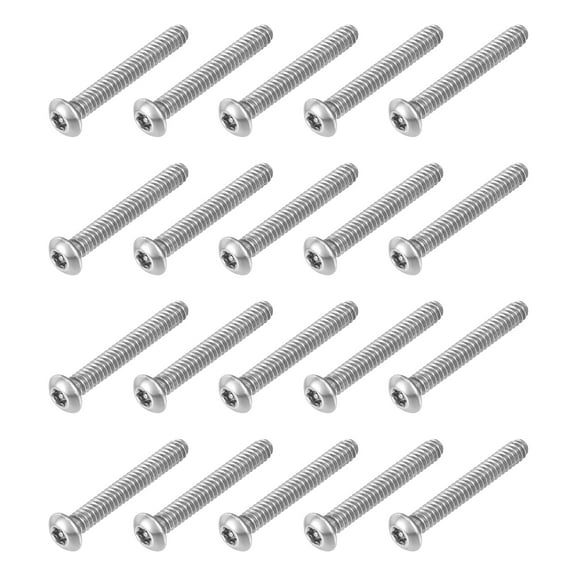 20Pack #6-32 x 1" 304 Stainless Steel Torx Security Machine Screws, Silver